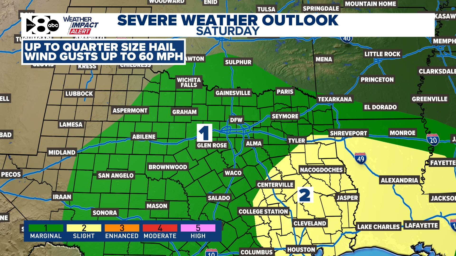 Pete - The SPC has upgraded parts of Texas to the level 2/5 severe risk ...