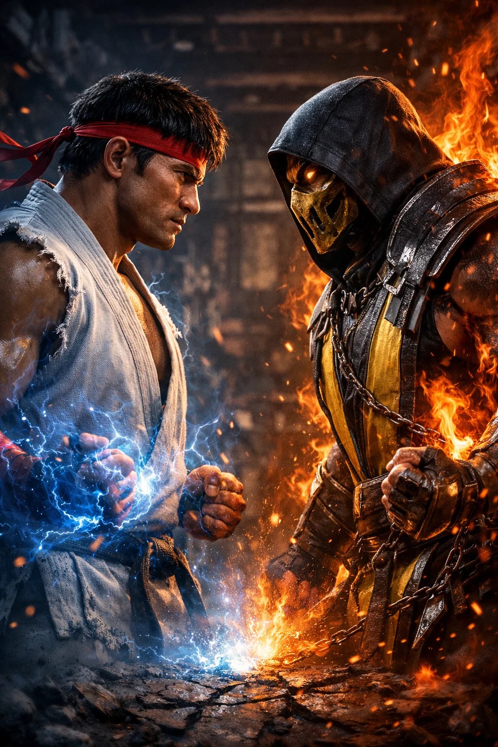 Connor - 🎮 VIERNES DE VERSUS 🎮 🥋RYU 🆚 🗡️SCORPION En un lado, Ryu, el ...