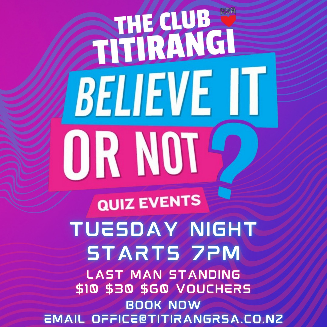 Titirangi - 📝QUIZ NIGHT📝 Don't forget to book your team in for tonight ...