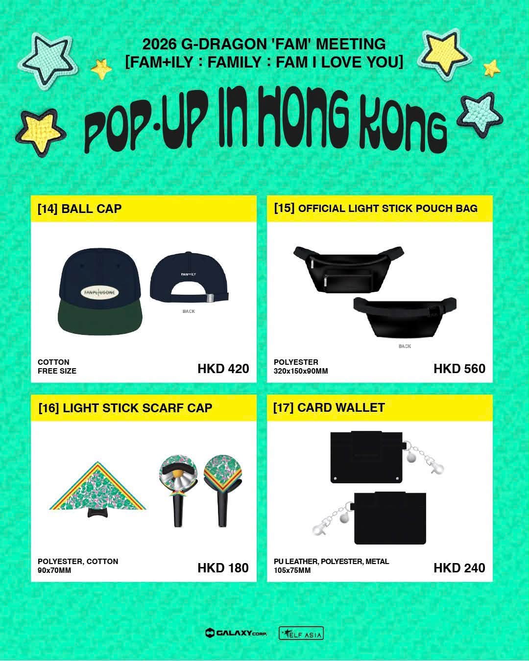 POP-UP IN HONG KONG OFFICIAL MERCH 2026 G-DRAGON 'FAM' MEETING