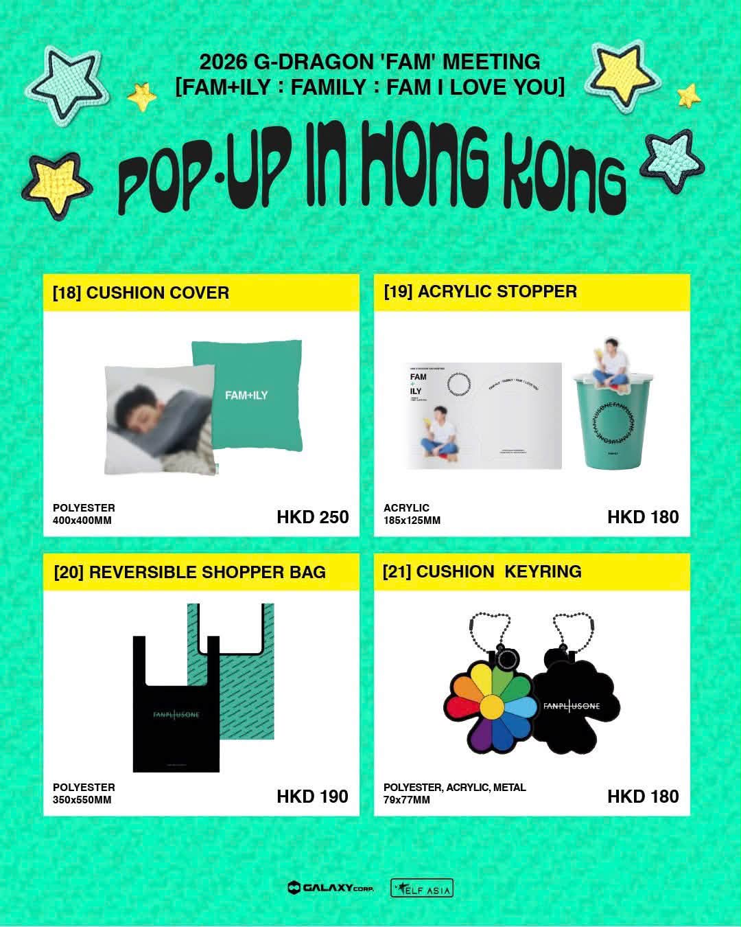POP-UP IN HONG KONG OFFICIAL MERCH 2026 G-DRAGON 'FAM' MEETING