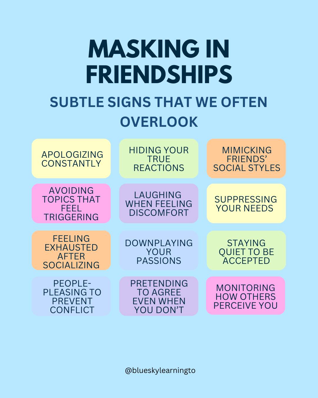 Masking in friendships - Credit... - Autism Support Community | Facebook
