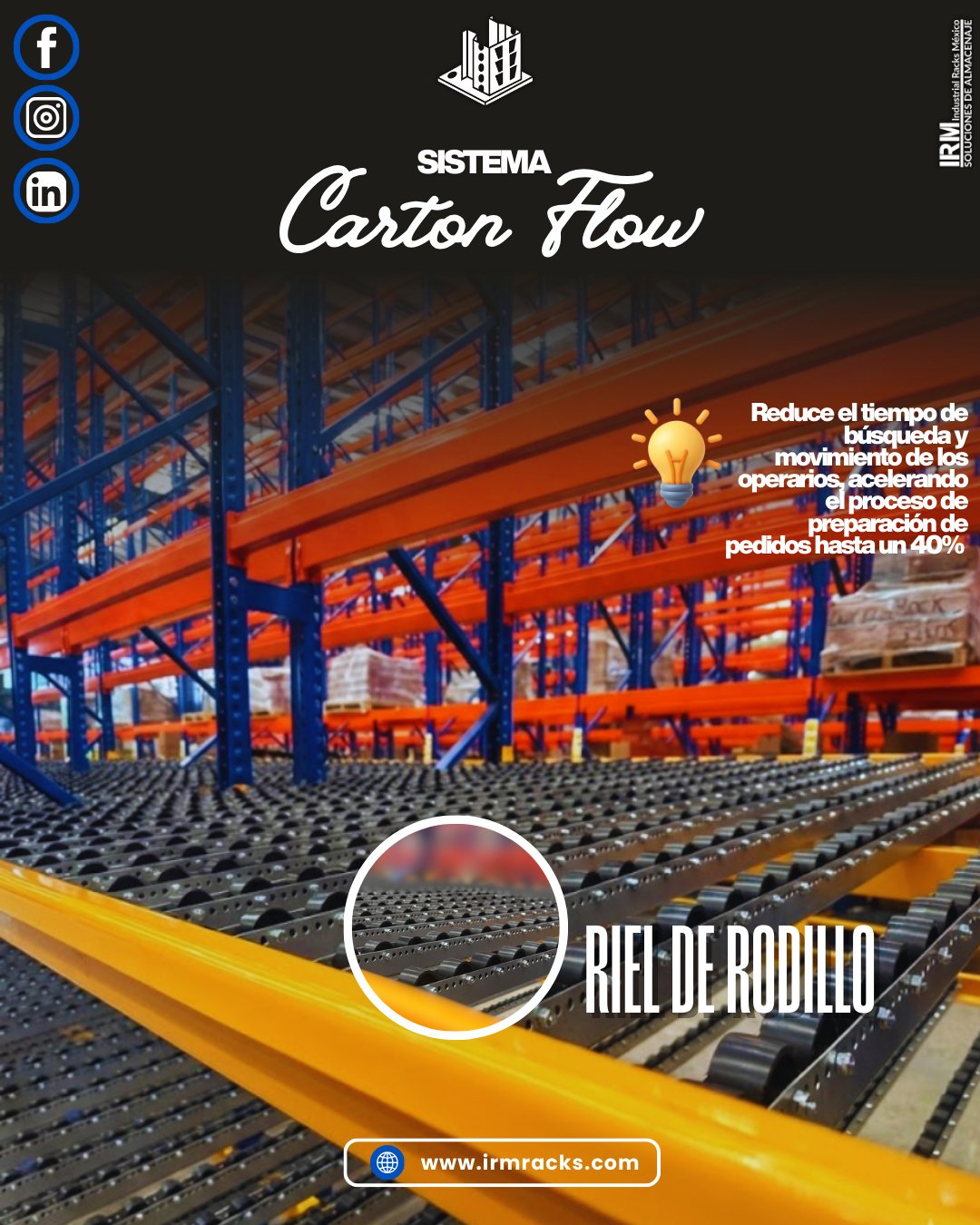 IRM racks - 🚀 Sistema Carton Flow: eficiencia que se mueve... | Facebook