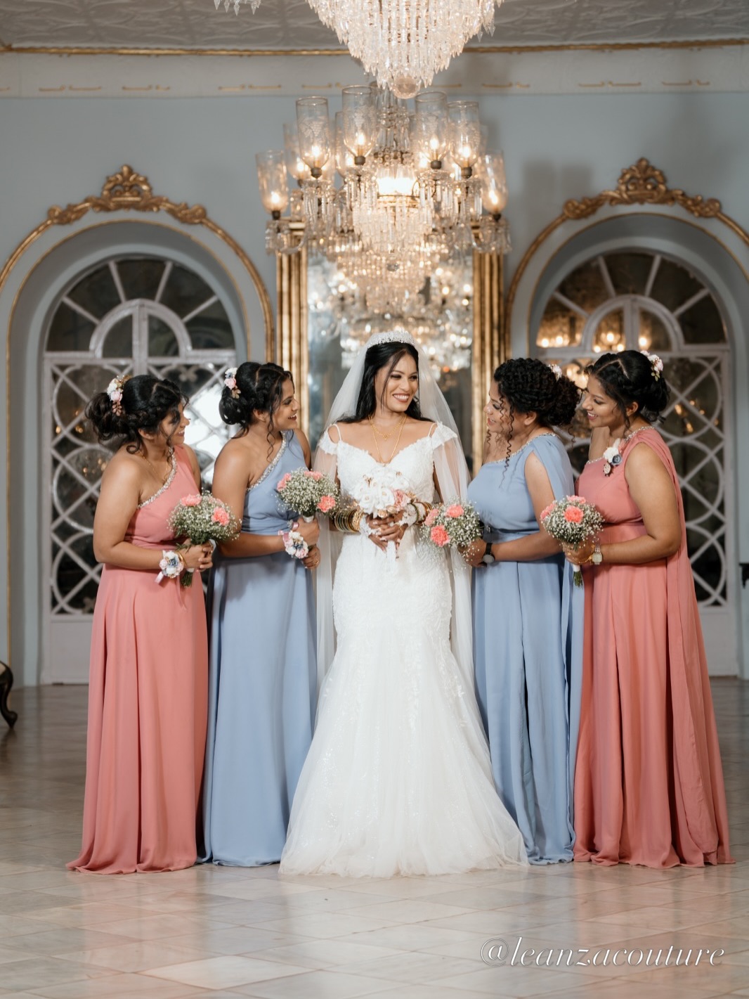 blush blue bridesmaid dresses and blue🩷💙 Bridesmaids gowns: Leanza Costa Flowergirls gowns: Leanza Costa Size:One Size (Shoe Size 6-9)
