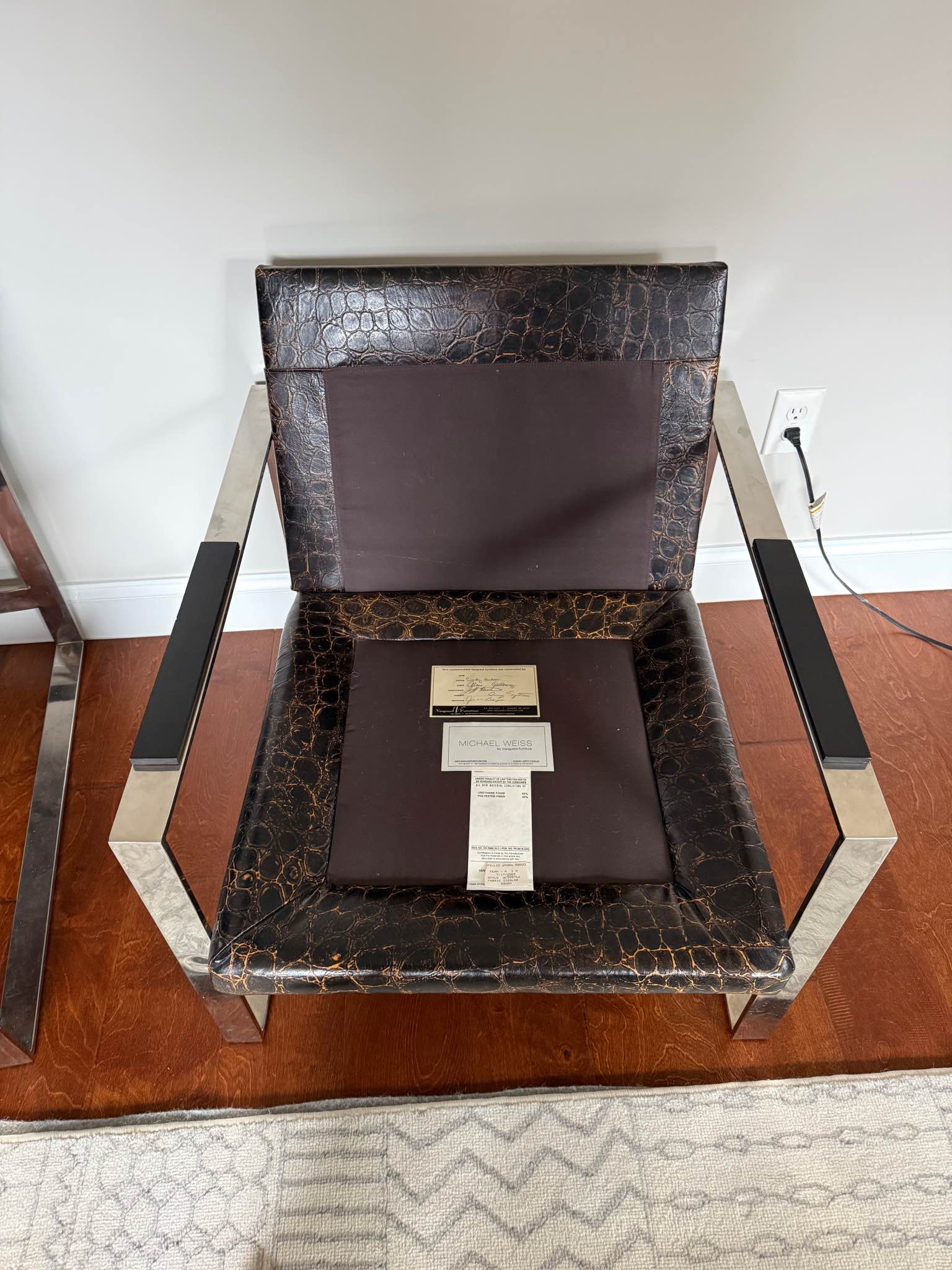 Pair of Michael Weiss for Vanguard Chrome Lounge Chairs – Crocodile ...