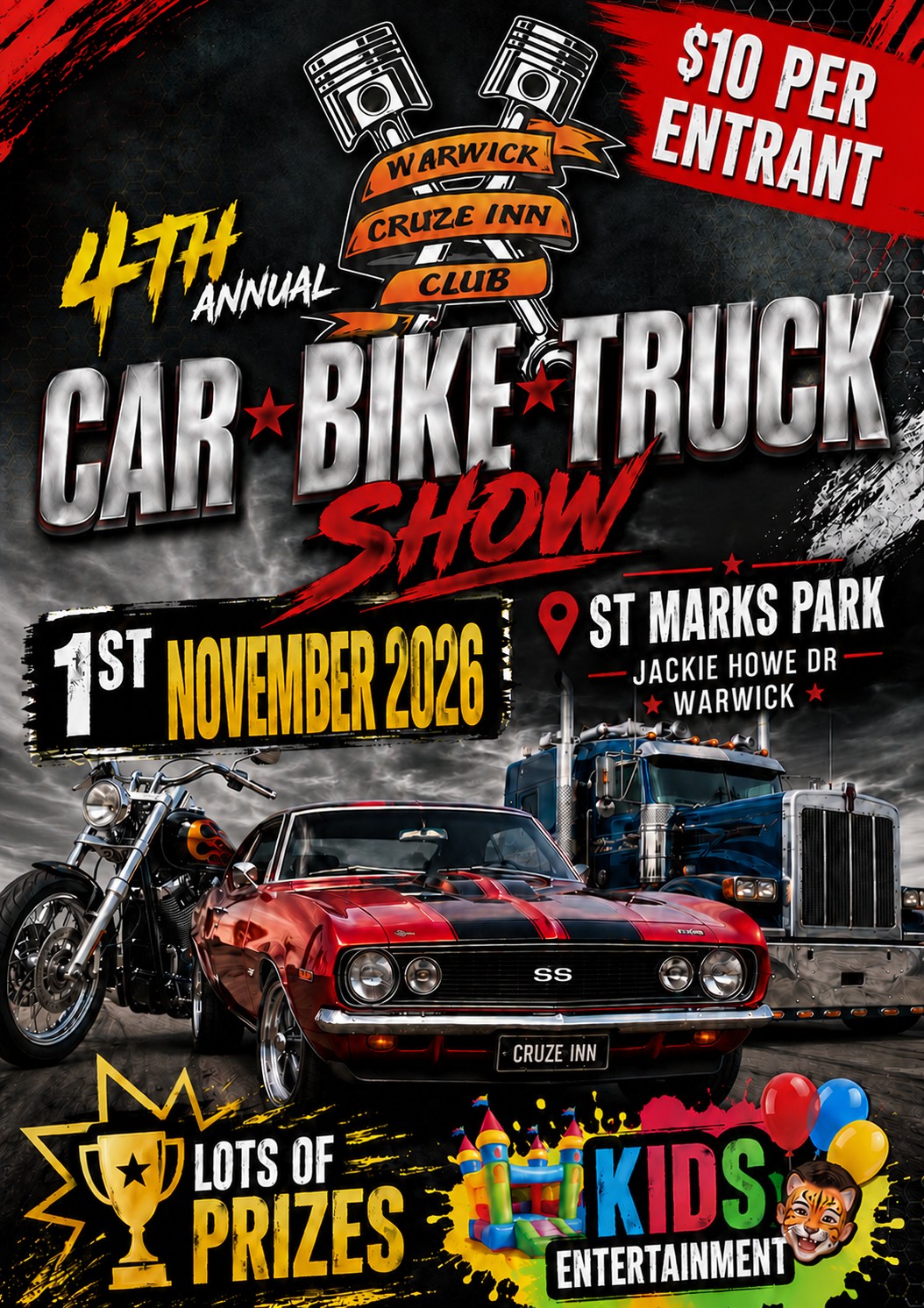 Warwick Cruze Inn Club's 4th Annual Car, Bike and Truck Show