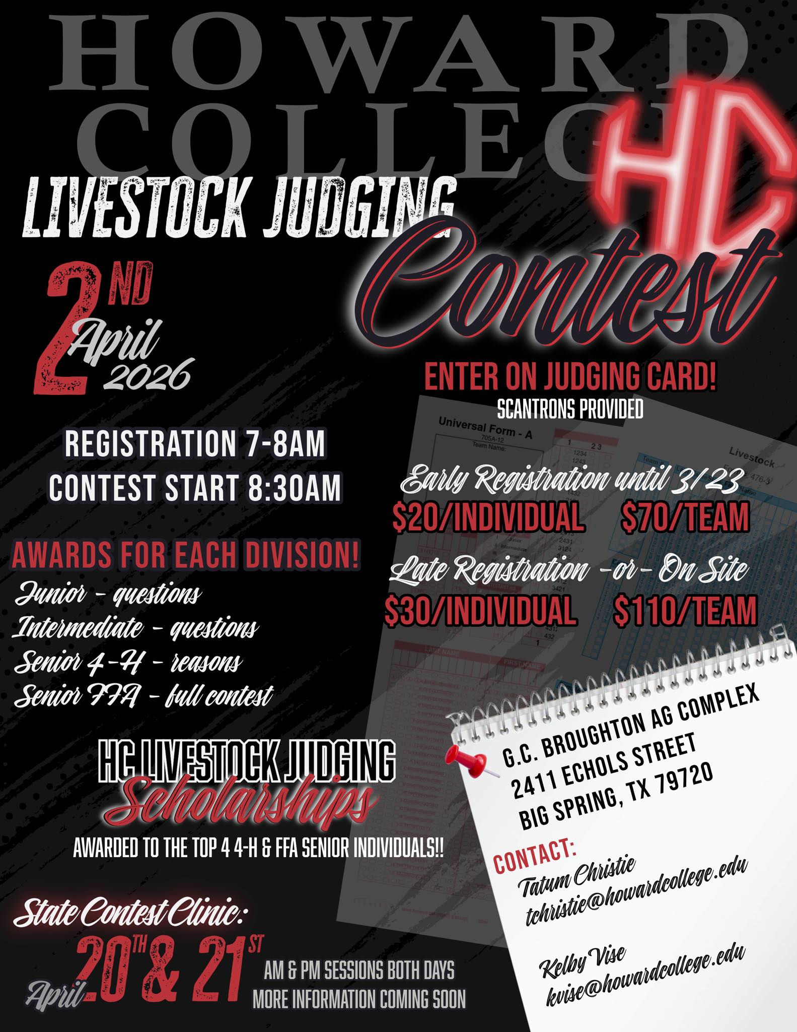 Howard - Mark your calendars!! 🗓️ — the Howard College Livestock ...