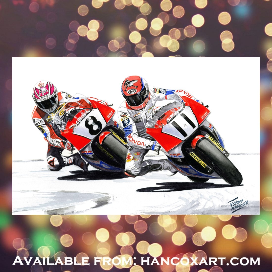 Hancox - Art for Christmas 🎅 Steve Hislop and Carl Fogarty (Honda RVF ...