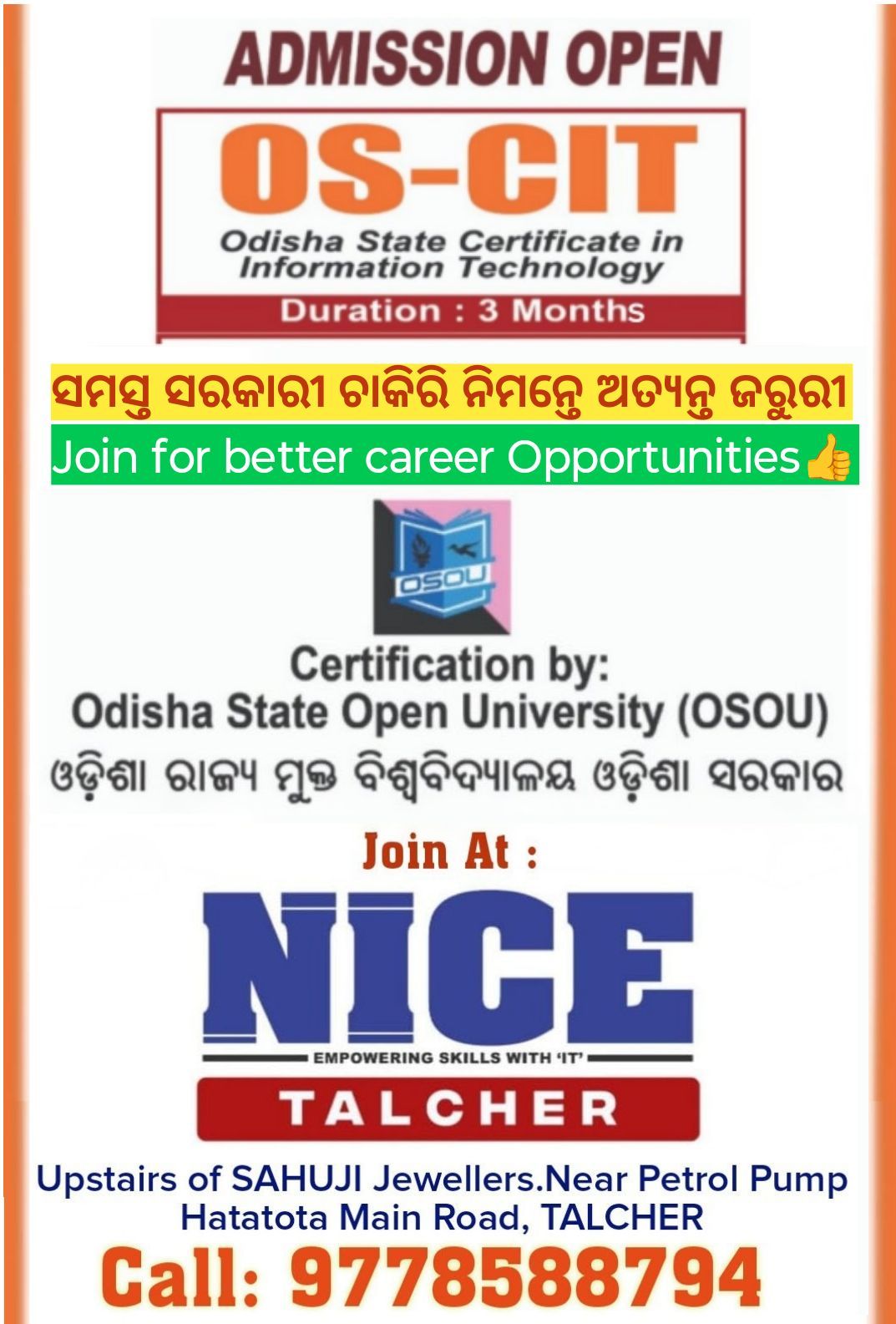 NICE Institute,Hatatota Talcher | Talcher