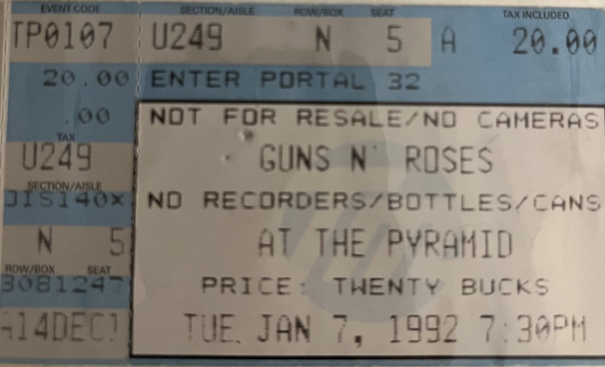 Guns N' Roses and Soundgarden at The Pyramid on January 7, 1992
