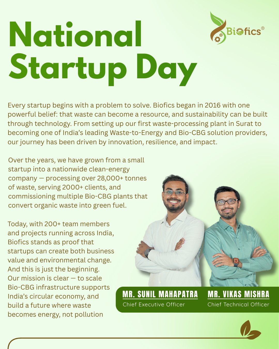BioFics - National Startup Day | The Biofics Journey... | Facebook