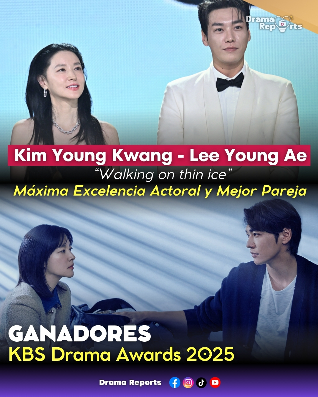 Drama Reports - Kim Young Kwang y Lee Young Ae 💕 Los... | Facebook