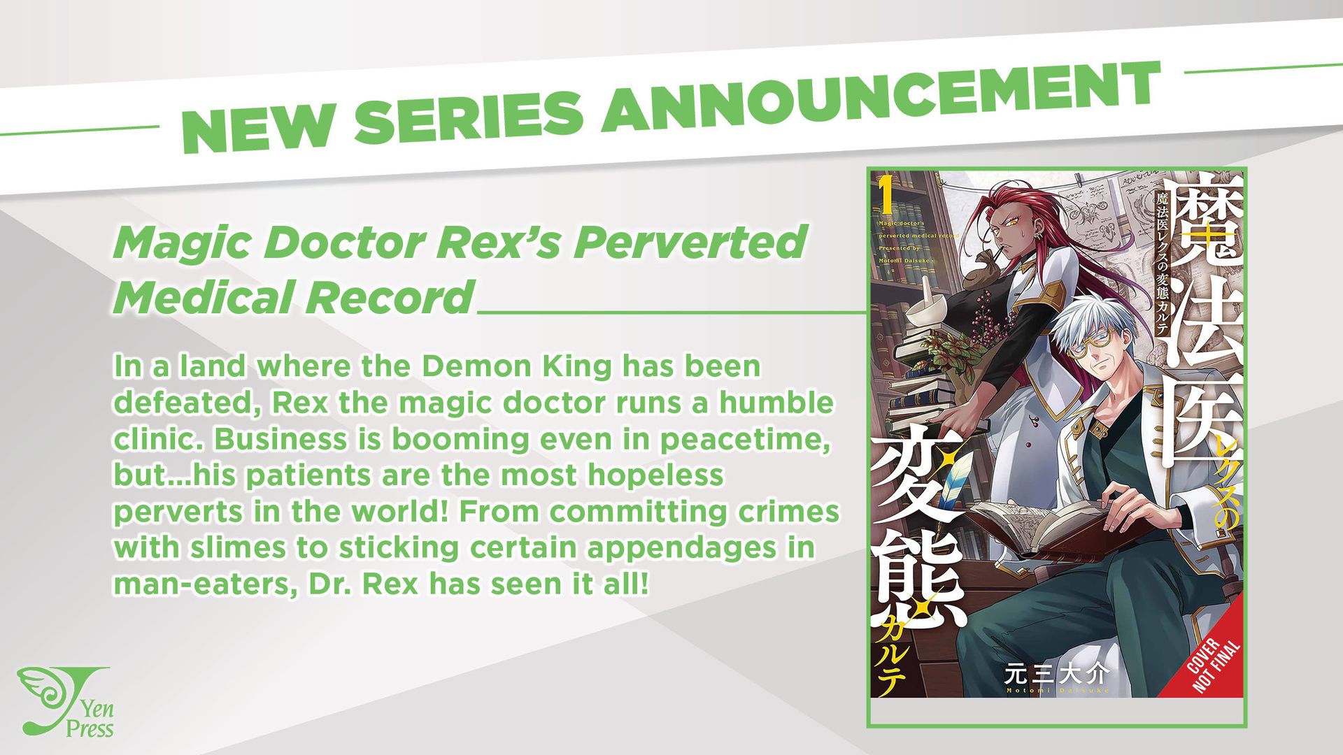 Yen Press - NEW MANGA ANNOUNCEMENT: Magic Doctor Rex’s... | Facebook