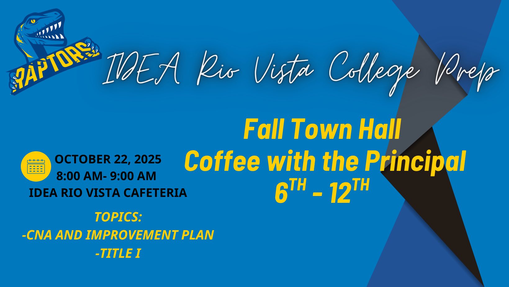 IDEA Rio Vista - ☕ Good Morning, Raptor Families! Join us... | Facebook
