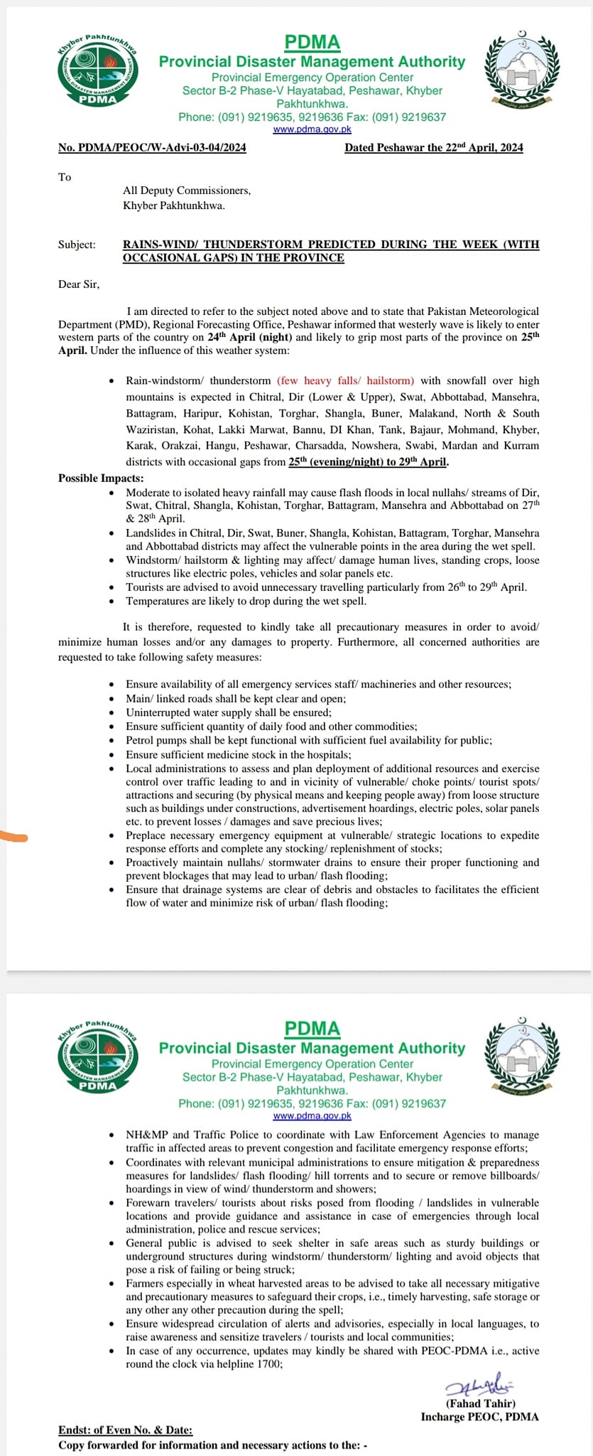 PDMA Khyber Pakhtunkhwa | Peshawar