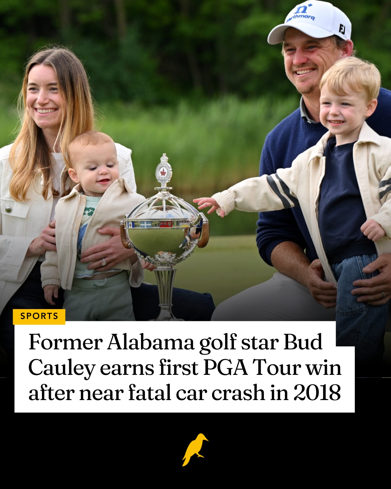 Former Alabama Crimson Tide golf star Bud Cauley secured his first
