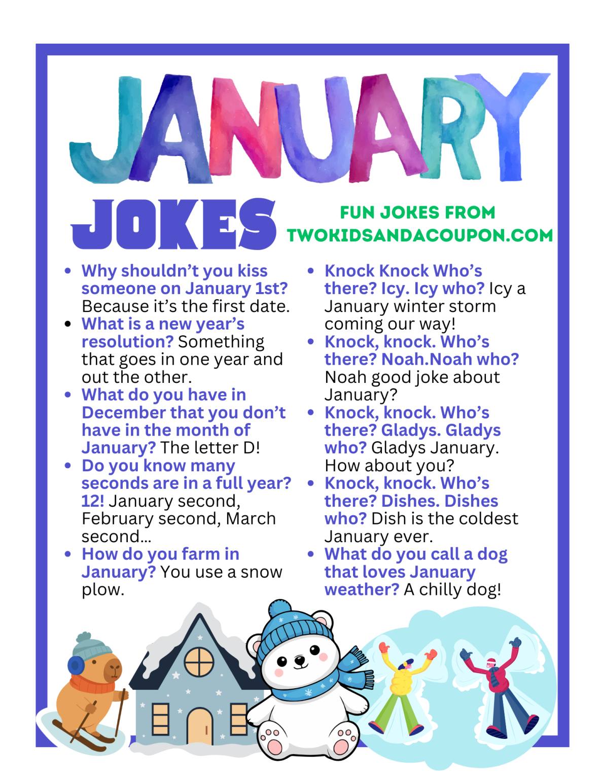 Some more fun January jokes to start... - 2 Kids and a Coupon | Facebook