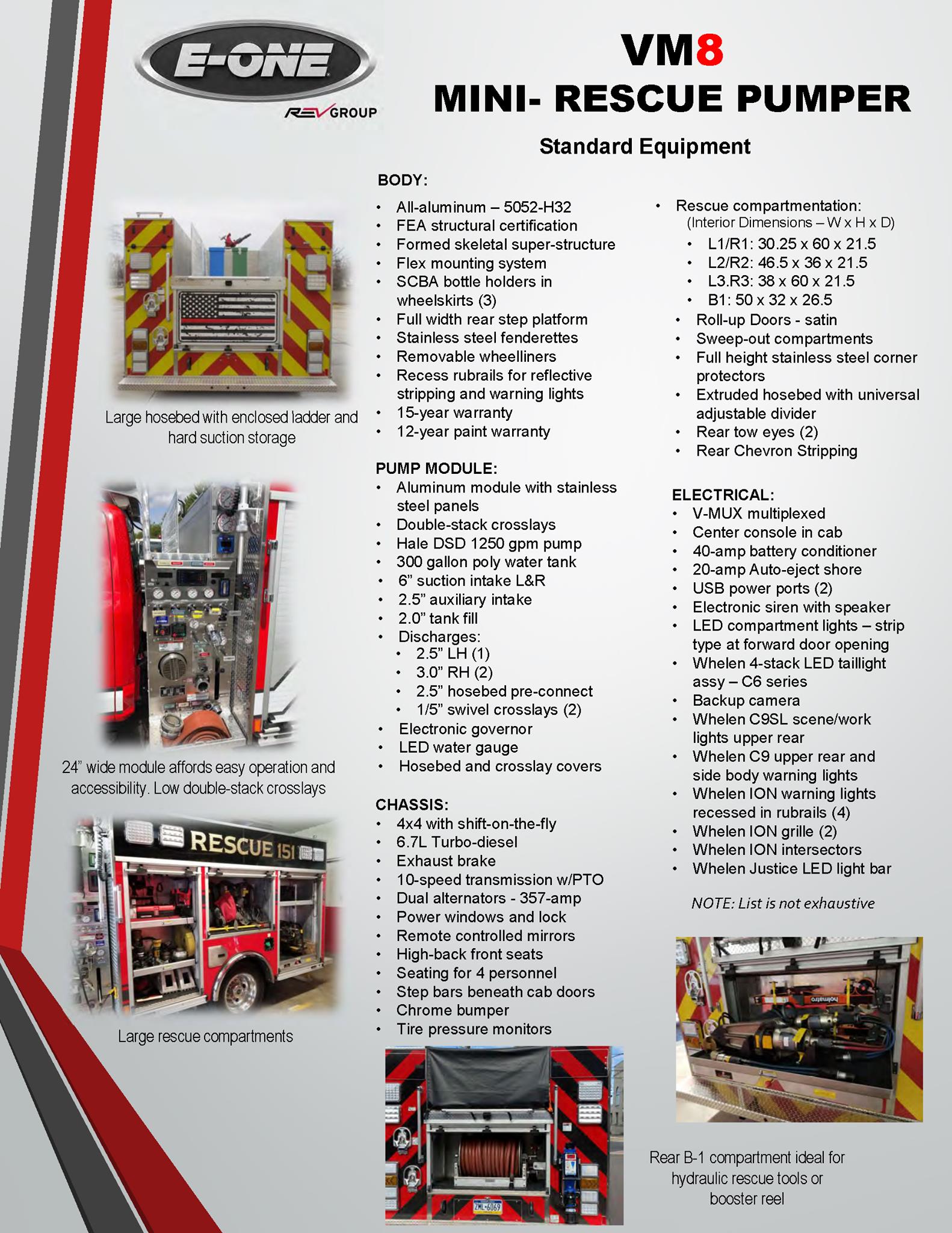 E-ONE VM8 Mini Rescue Pumper -... - Fire Apparatus Concepts