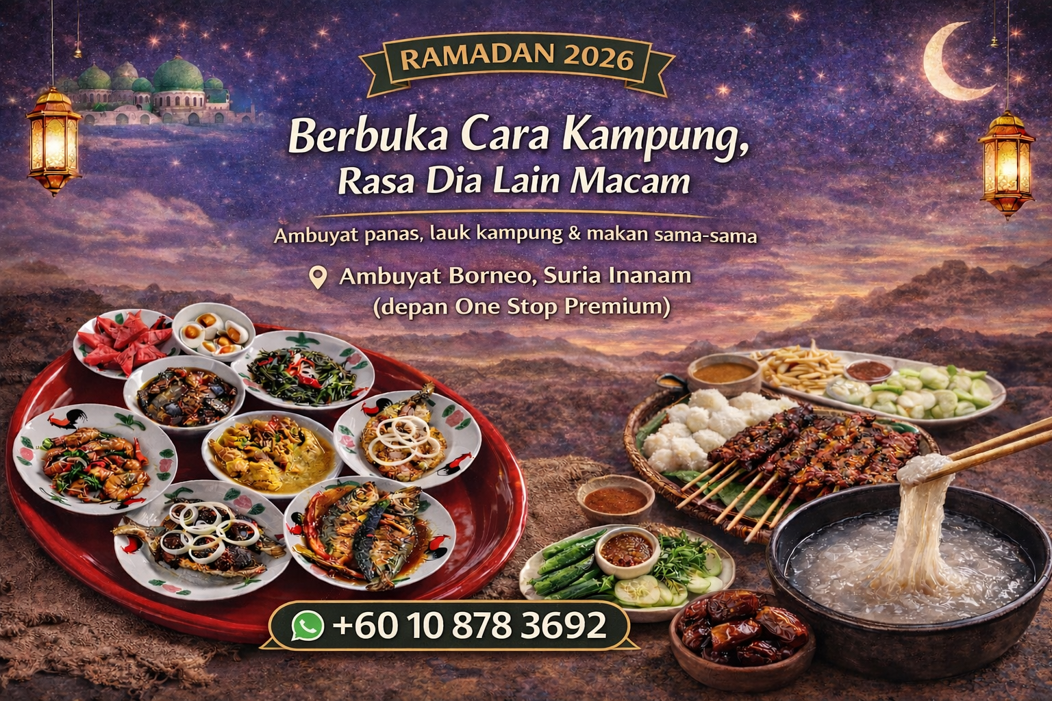 Restoran Ambuyat Borneo Suria Inanam | Kota Kinabalu