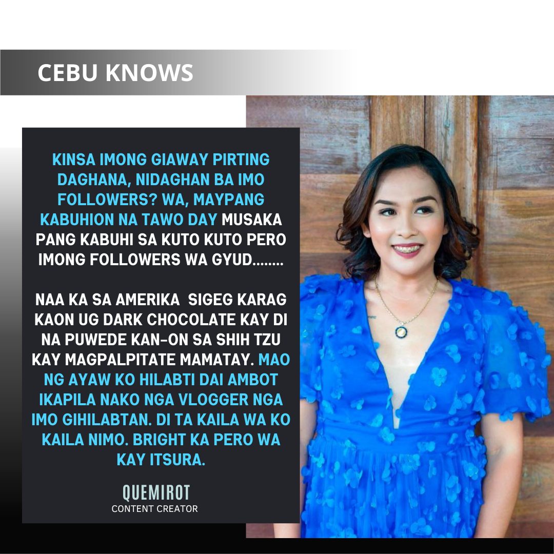 CEBU KNOWS - Content creator Quemirot has issued a sharp... | Facebook