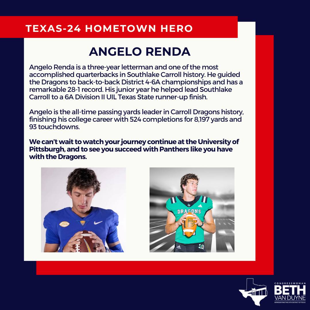 This week’s #TX24 Hometown... - Congresswoman Beth Van Duyne | Facebook