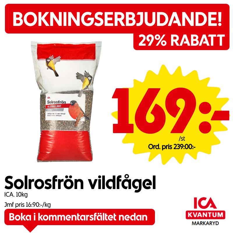 📢💥 EXPRESSBOKNING Solrosfrön... - ICA Kvantum Markaryd | Facebook