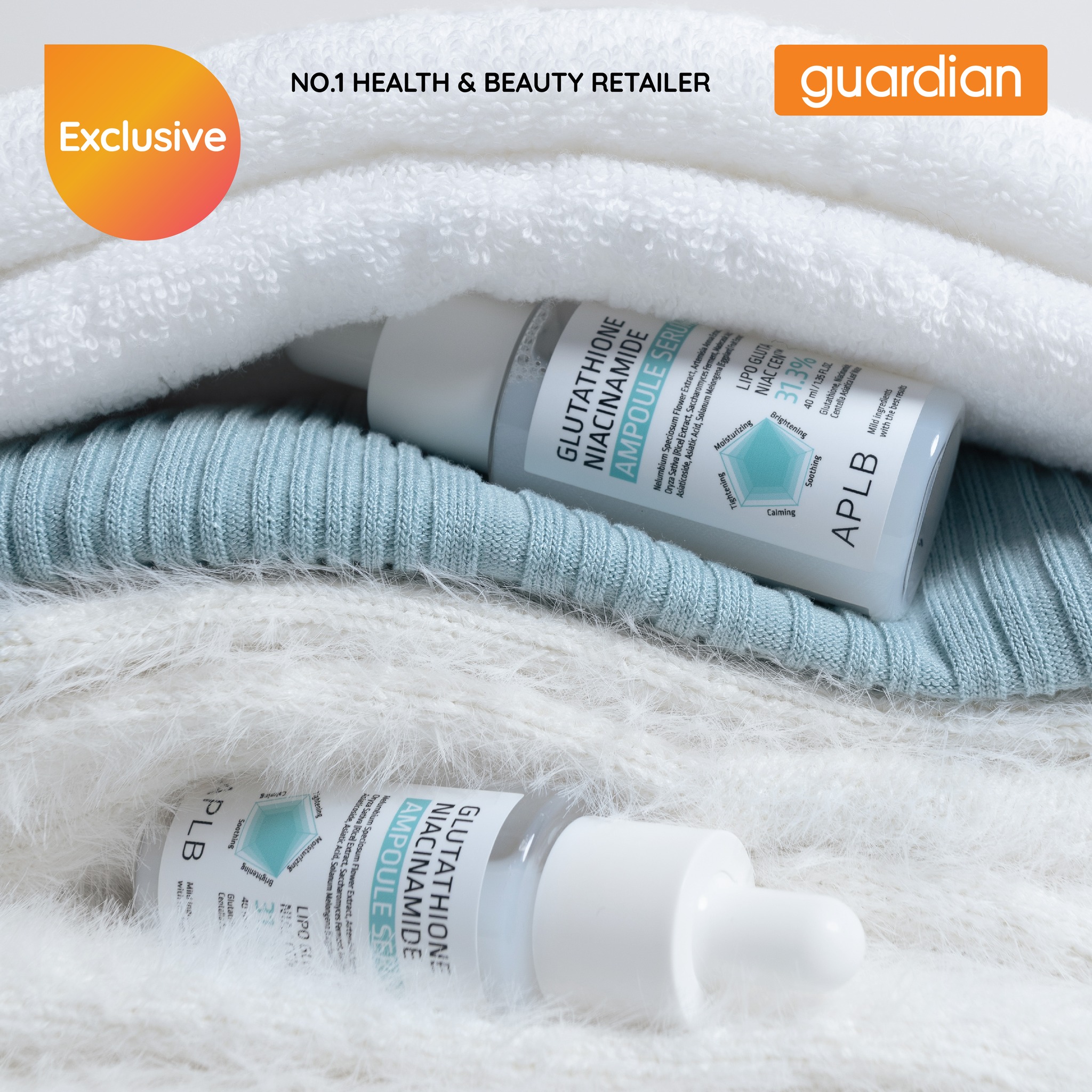 Glow that feels as good as it looks 💧 Using APLB Glutathione Niacinamide Ampoule Serum 🧪 replenishes skin with deep hydration, smooths, and improves radiance every day ✨ A few simple steps