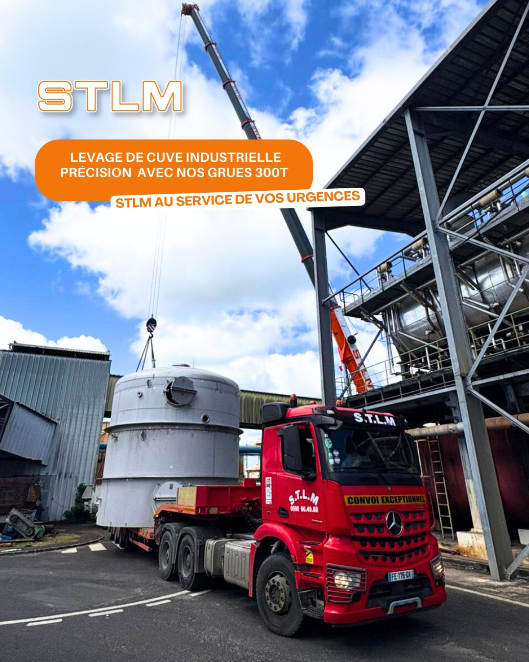 STLM - 🔧 Levage de cuve industrielle Levage d’une cuve... | Facebook