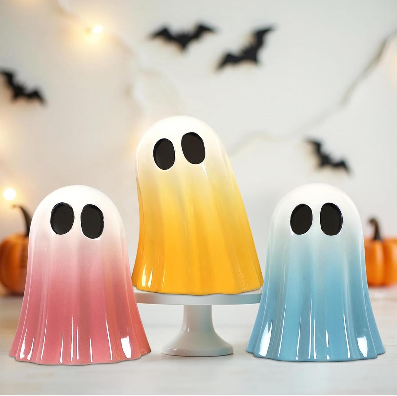 Ceramic ghosts for halloween decor display picture 1