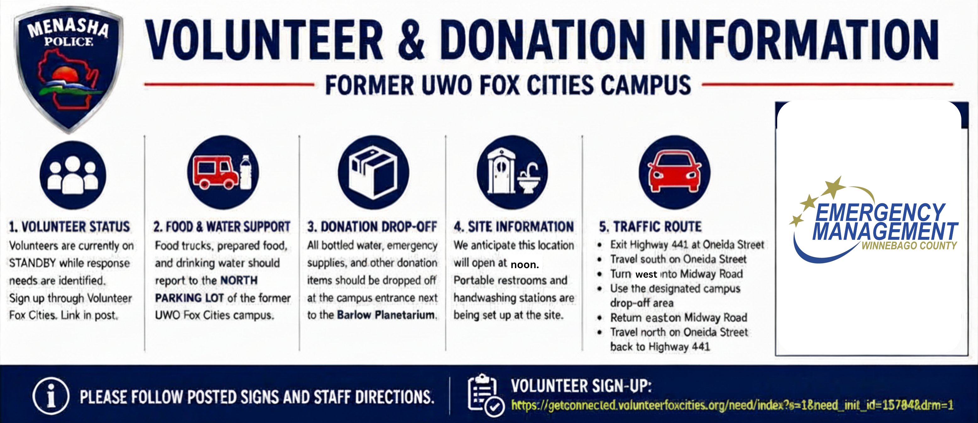 VOLUNTEER COORDINATION, FOOD, AND WATER DROP UP UPDATE Volunteer