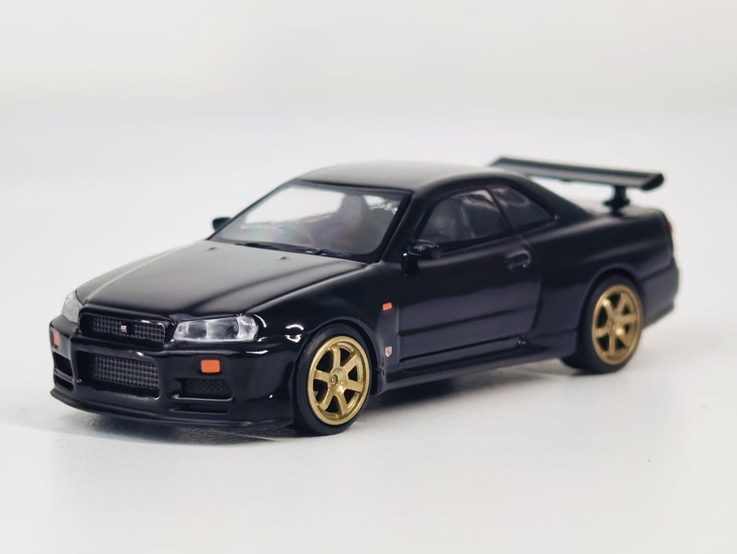 ⚫ Nissan Skyline GT-R (R34) V.Spec Black Pearl W/ TE37 Wheel