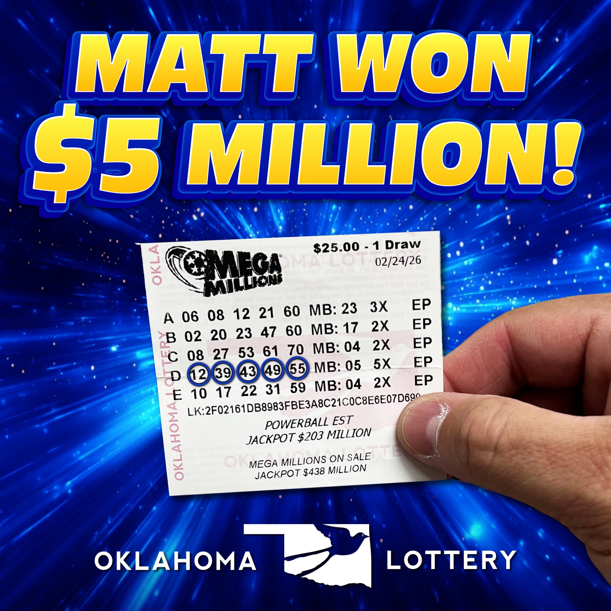 HOW EXCITING!!! A Jenks man won $5million dollars playing the