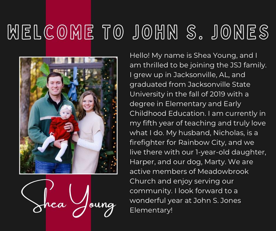 John - We’re excited to introduce Shea Young as our new 3rd grade ...