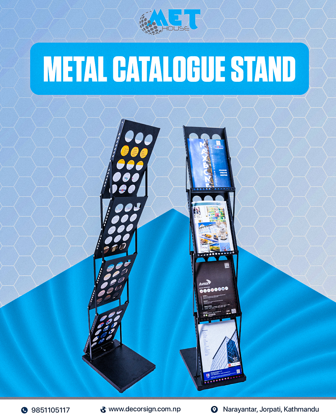 Mount - MET House Metal Catalogue Stand Sturdy metal build, multi-layer ...