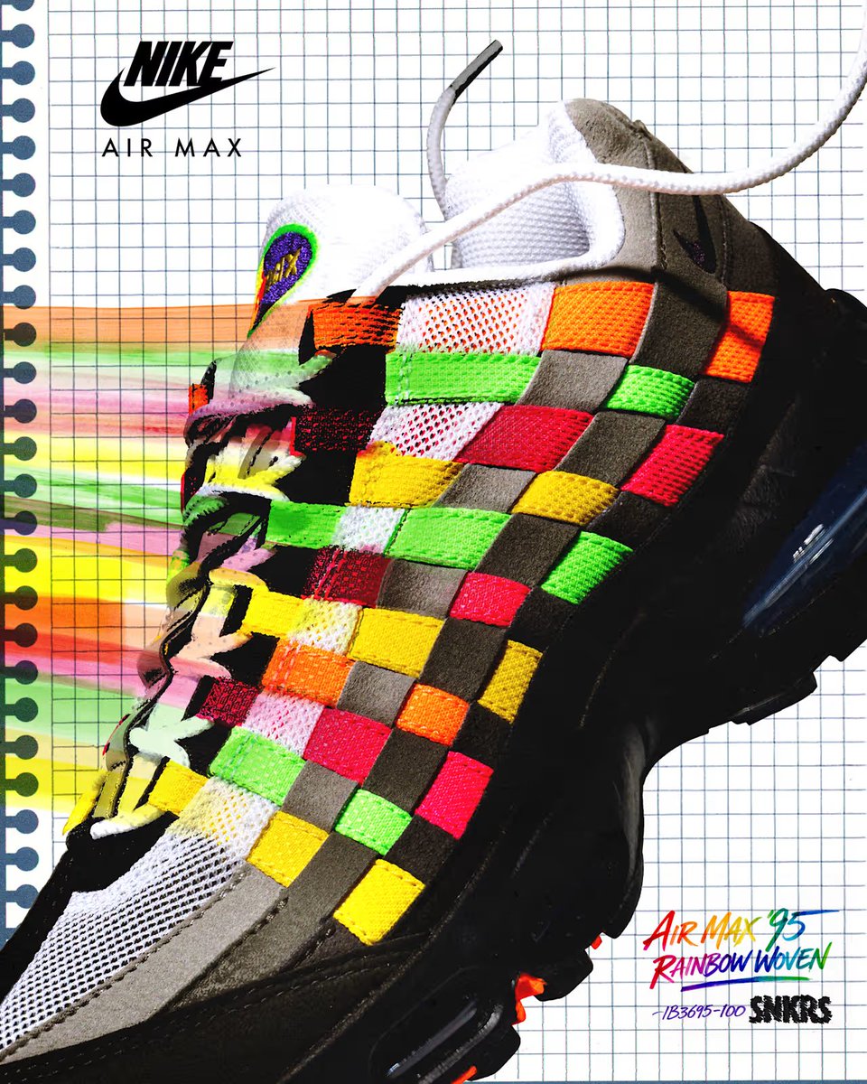 Nike Air Max 95 Woven 'Multi-Color' drops with a woven rainbow