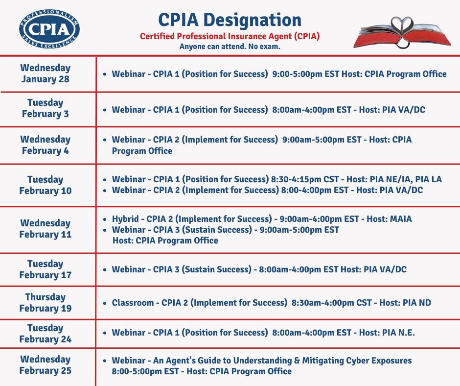 Certified Professional Insurance Agent - CPIA - designation program