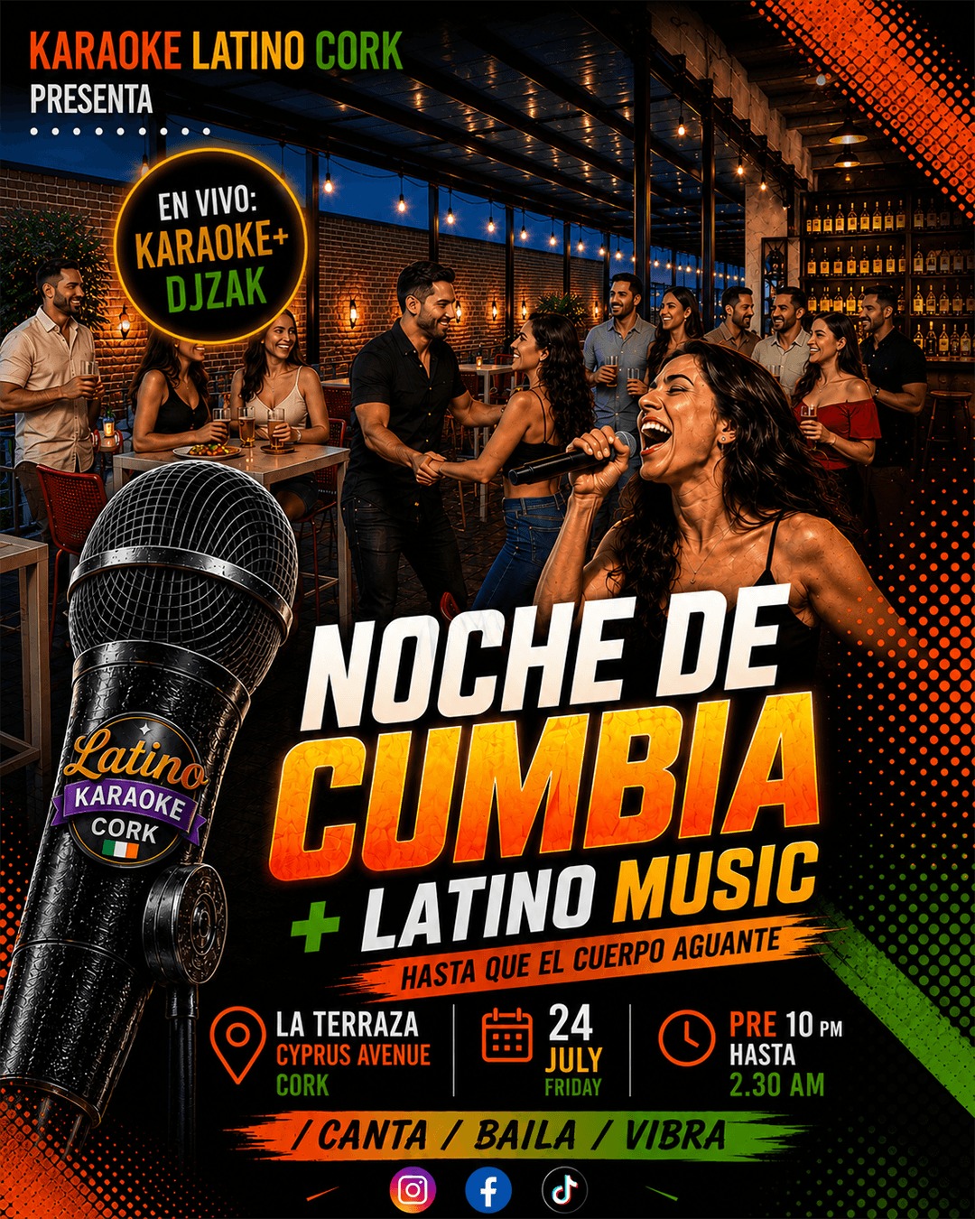 Get ready for an unforgettable night as Karaoke Latino Cork takes