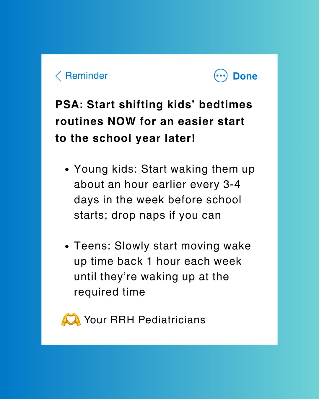 p-dsip hours before bed The first day of school can be an adjustment for the whole family, but a smoother transition starts with sleep. 😴📚 Our RRH pediatricians recommend gradually shifting your child's bedtime and wake-up BPC157:2mg fda warning letter bpc-157 wrinkles