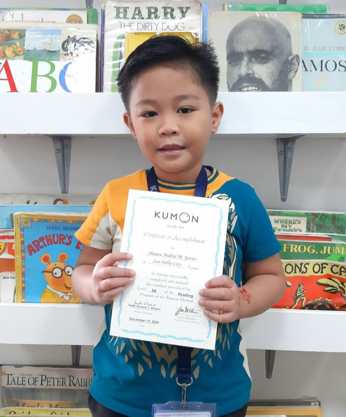 Kumon - Congratulations SHAWN ANDREI JAVIER on completing Level 3A ...