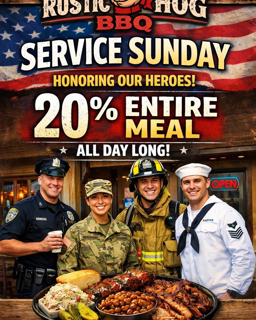 Rustic - 20% off your entire meal ALL Sunday long if you're a current ...