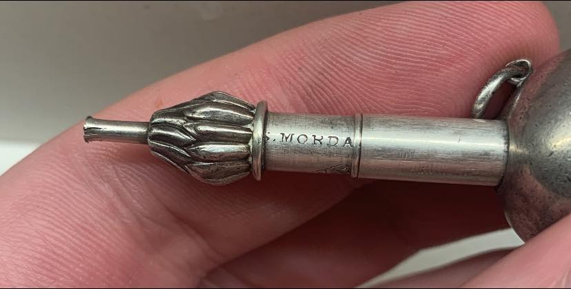 Mosley London silver propelling pencil with unicorn seal