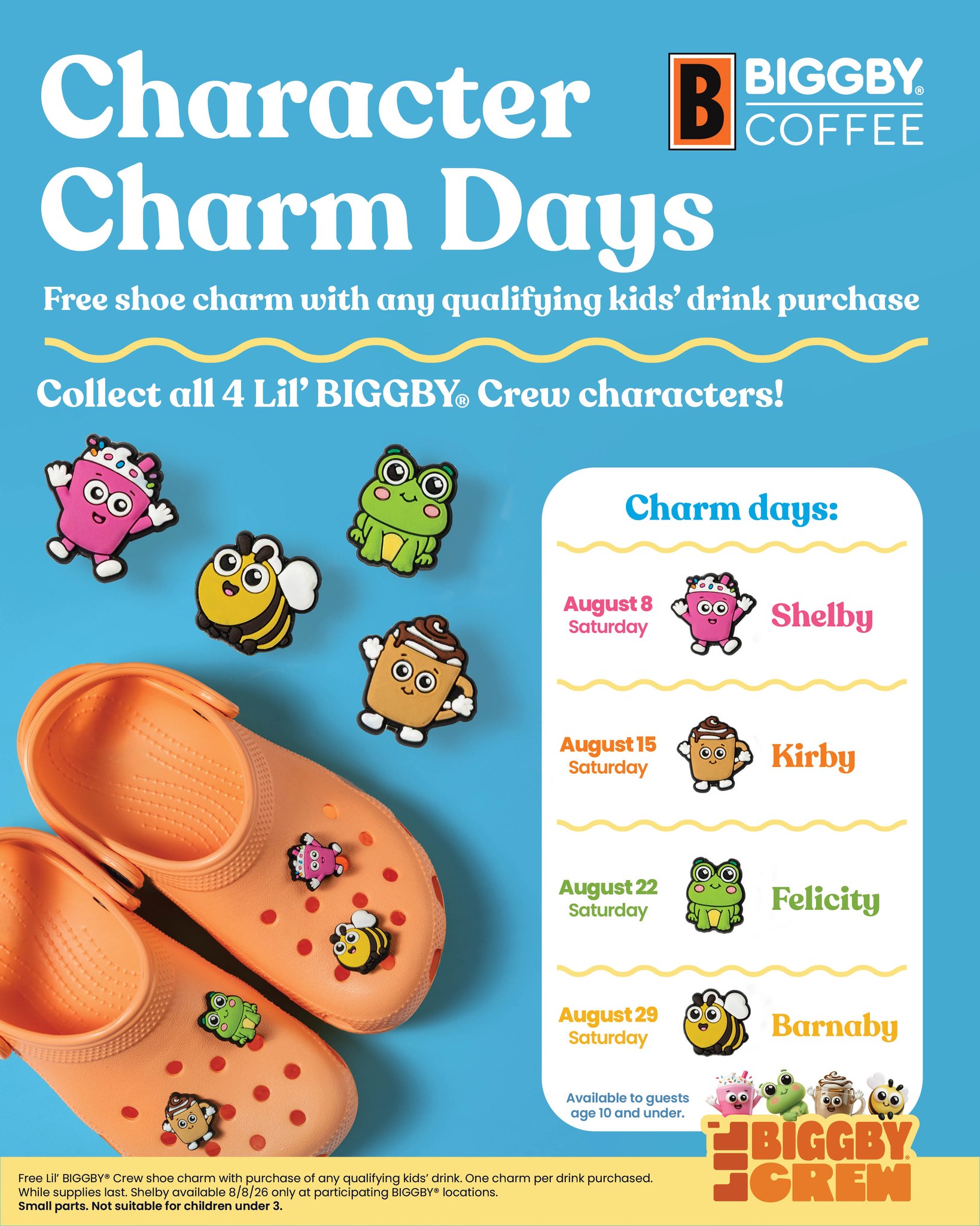 Free Lil' BIGGBY® Crew shoe charm with purchase of any qualifying