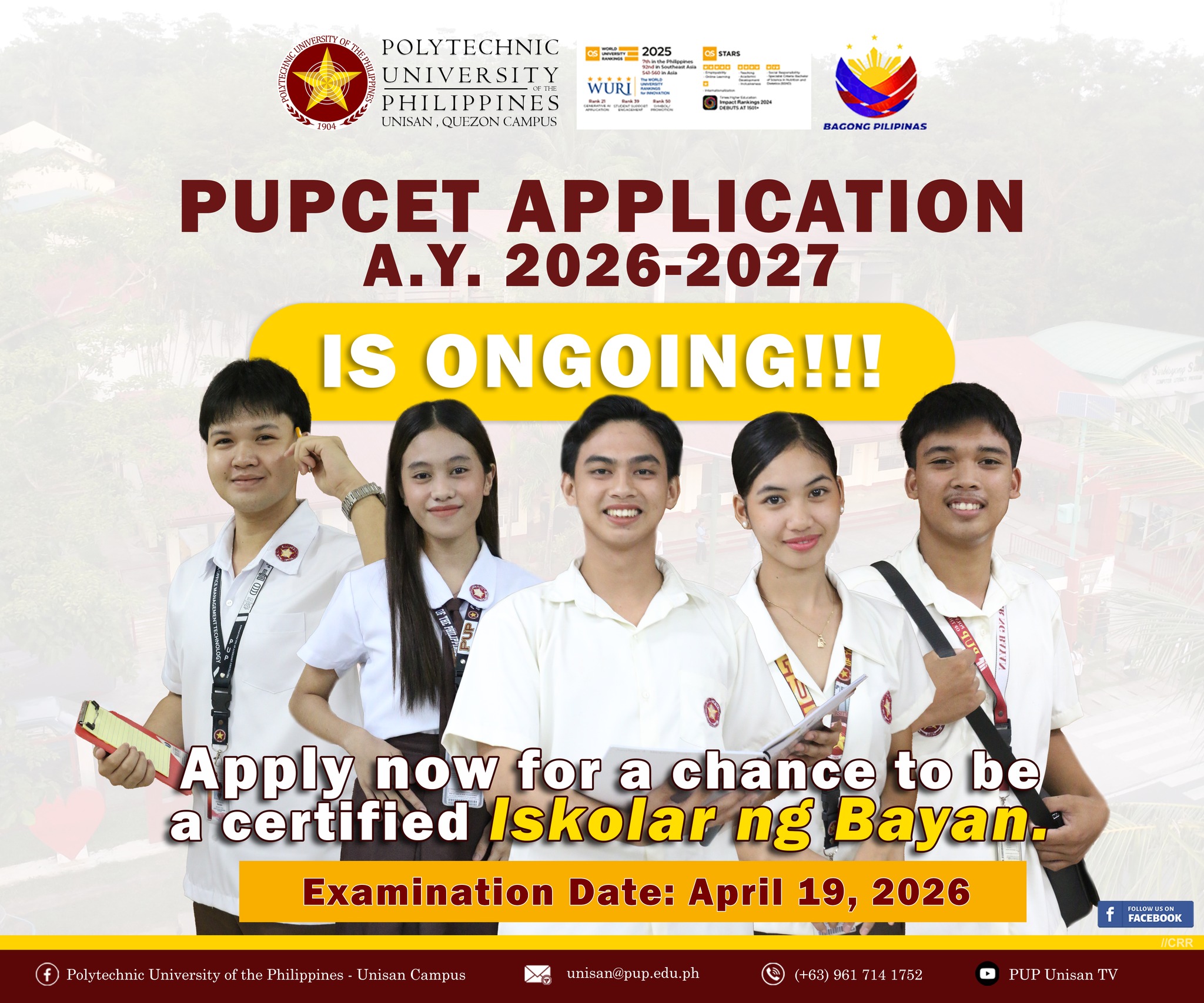Polytechnic - Be one of the Iskolar ng Bayan! 📣 The PUPCET Application ...