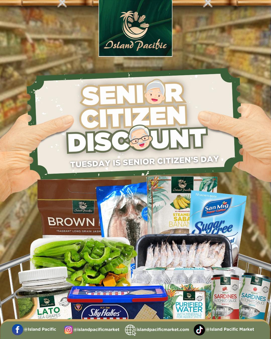 Island - First Tuesday and yes, may Senior Citizen’s Day Discount pa ...