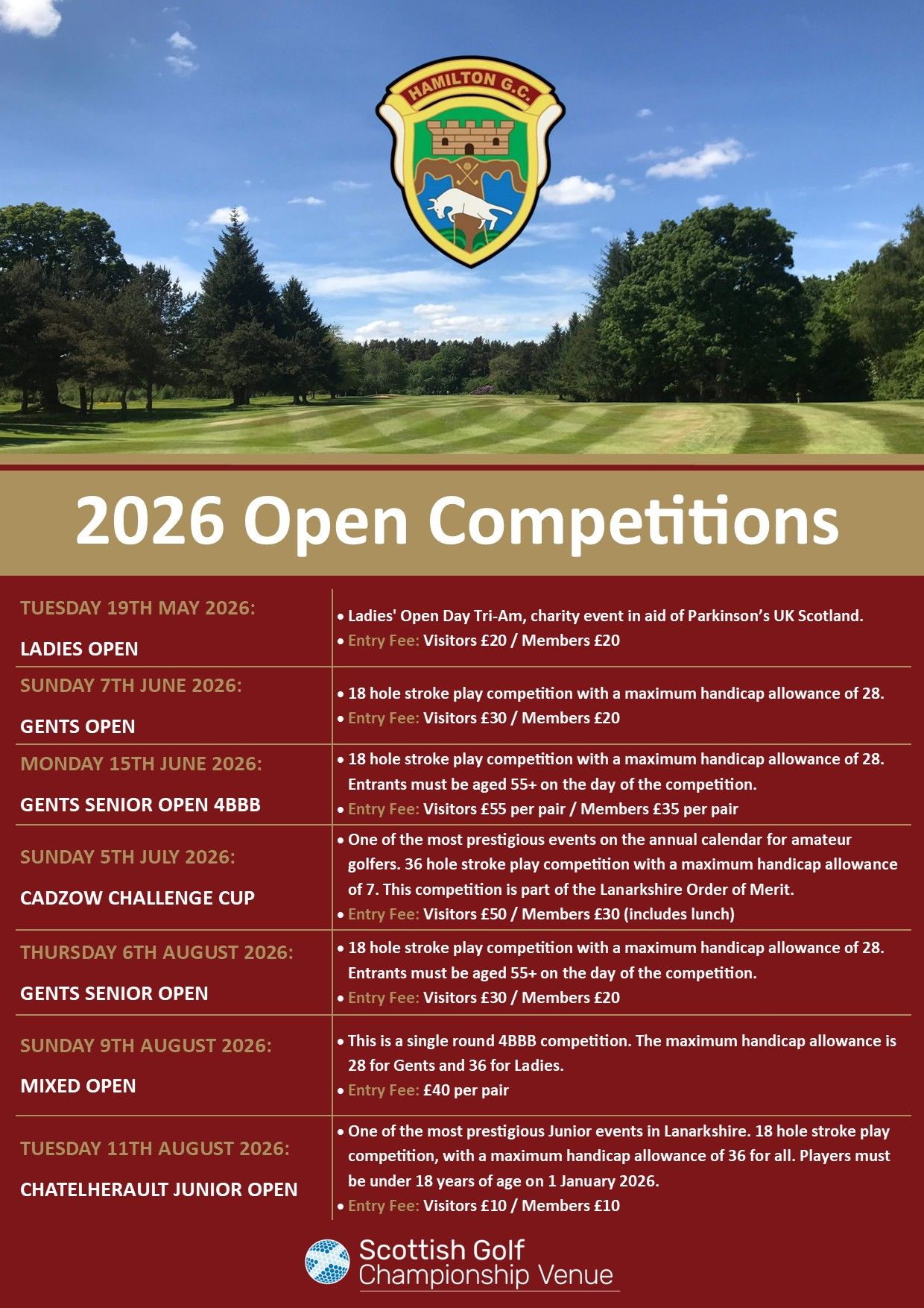 Hamilton - 📅 From Friday 9th January, we are pleased to open our 2026 ...