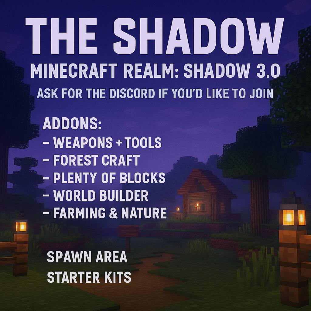 Minecraft Realms & Servers | The Shadow Community - Now Open | Facebook