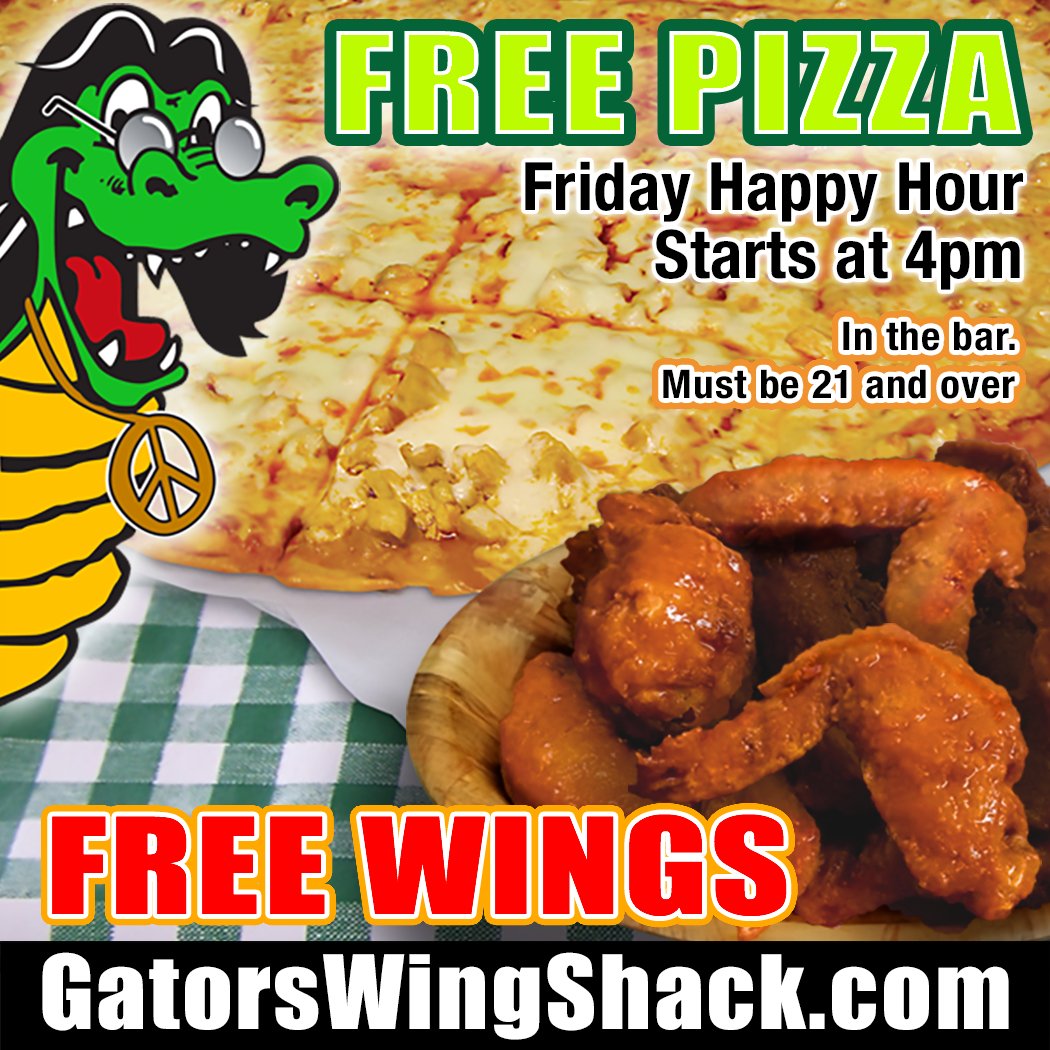 ✨ FRIDAYS: FREE WINGS & PIZZA AT GATORS!!! ✨ Come Every Friday