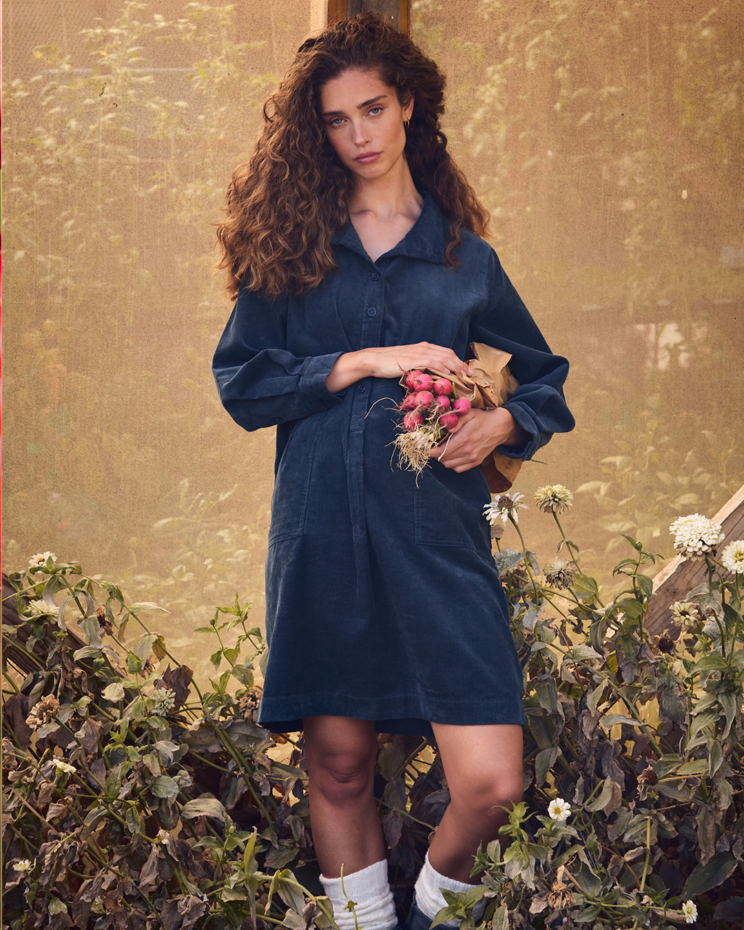 Embrace the cooler days in rich texture with the blue corduroy shirt dress. Crafted from soft, durable fabric, it brings a fresh color and comfort to winter look. 💙 Earthaddict Blue Corduroy