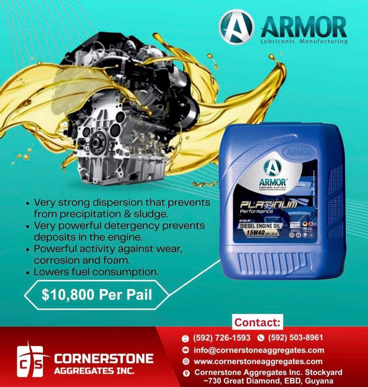 Guyanese Critic - ARMOR Platinum Diesel Engine Oil, this... | Facebook
