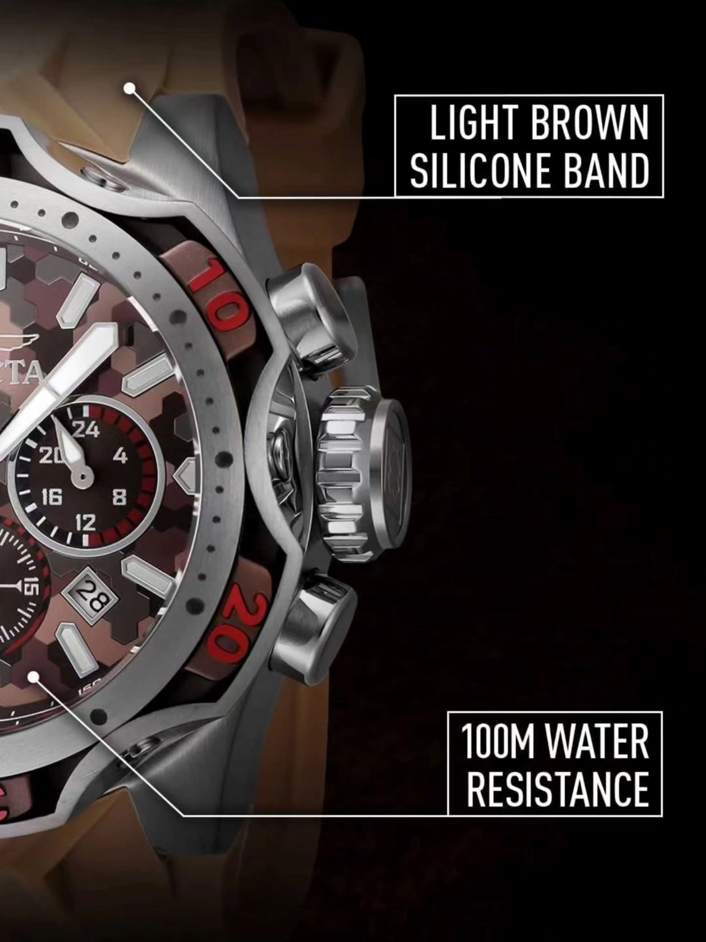 Invicta Venom 47761 is built to look fearless and wear bold—an